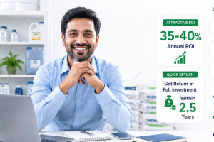 Happy Bangladeshi investor exploring industrial investment opportunities in the chemical industry